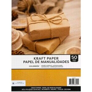 Colorbok Smooth Cardstock, Kraft Paper, 8.5"X11" 50/Pkg-Craft, 77.6lb 210 GSM